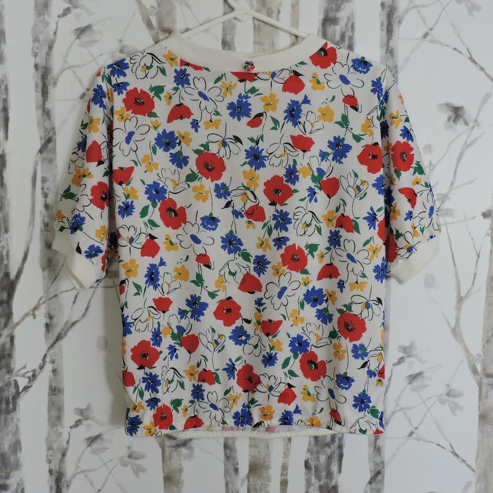 Vintage 80's Floral Short Sleeve Top